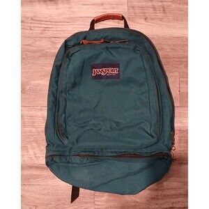 JANSPORT Backpack Teal Green/Brown, Made in USA, Pre-Owned